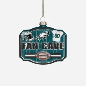 Philadelphia Eagles Blown Glass Fan Cave Ornament