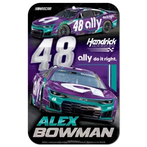 Alex Bowman 2026 Wincraft #48 Ally/HMS 11x17 Sign, officially licensed NASCAR plastic decor wall sign