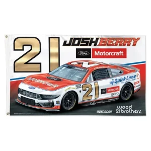 Josh Berry 2026 Wincraft #21 Motorcraft/Quick Lane 3x5 Deluxe Flag