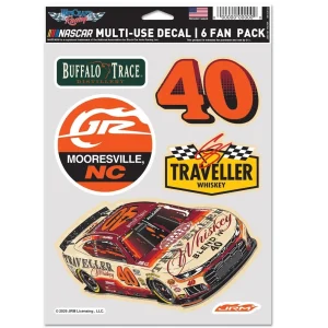 Justin Allgaier 2026 Wincraft #40 Traveller Whiskey Multi Use Decal Sheet(6Pc)