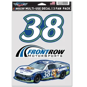 Zane Smith 2026 Wincraft #38 Aaron's Multi Use Decal Sheet(3Pc)