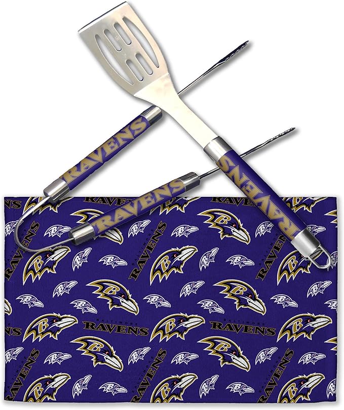 Baltimore Ravens NFL Northwest 3 Piece BBQ Utensil Set