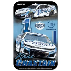 Ross Chastain 2026 Wincraft #1 Busch Light/Trackhouse Racing 11x17 Plastic Sign