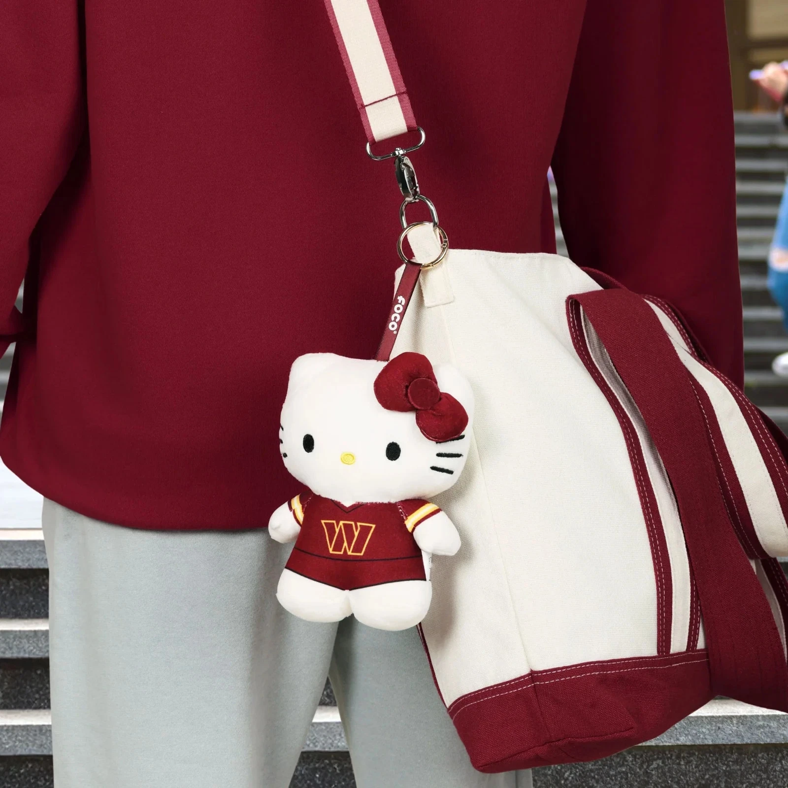 Washington Commanders NFL Hello Kitty Bag Charm Keychain 6" Plush - Image 3