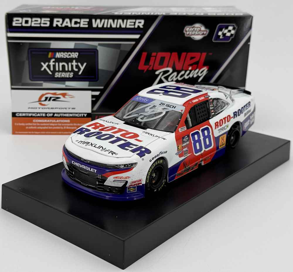 Connor Zilisch 2025 Lionel #88 Roto-Rooter Sonoma Raced Win AUTOGRAPHED 1/24 - Image 2