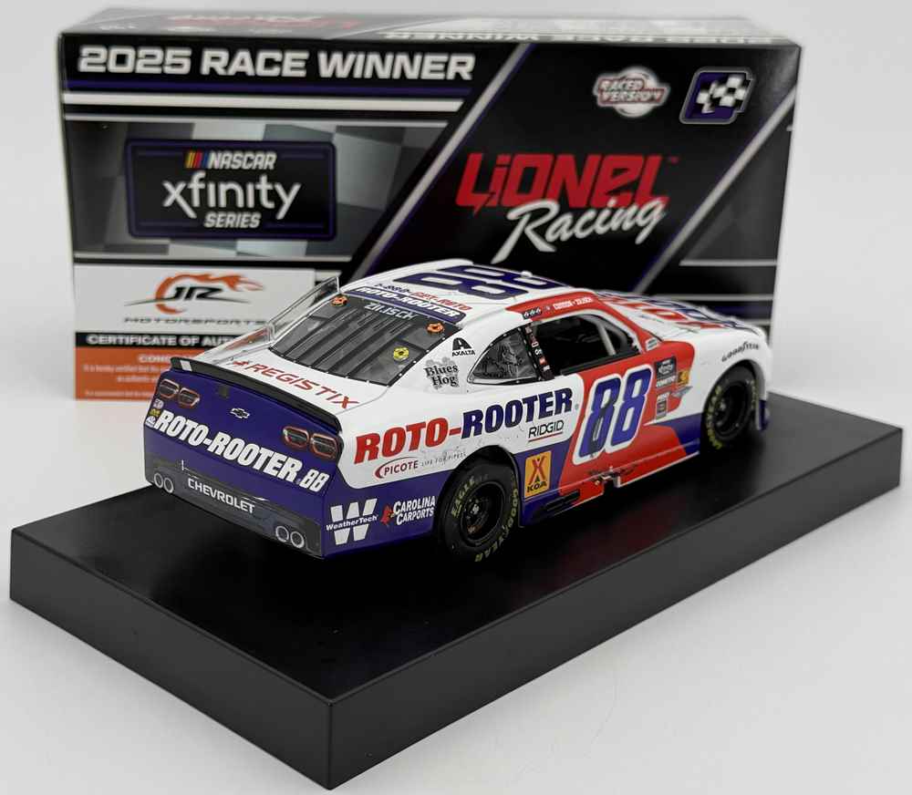 Connor Zilisch 2025 Lionel #88 Roto-Rooter Sonoma Raced Win AUTOGRAPHED 1/24 - Image 4