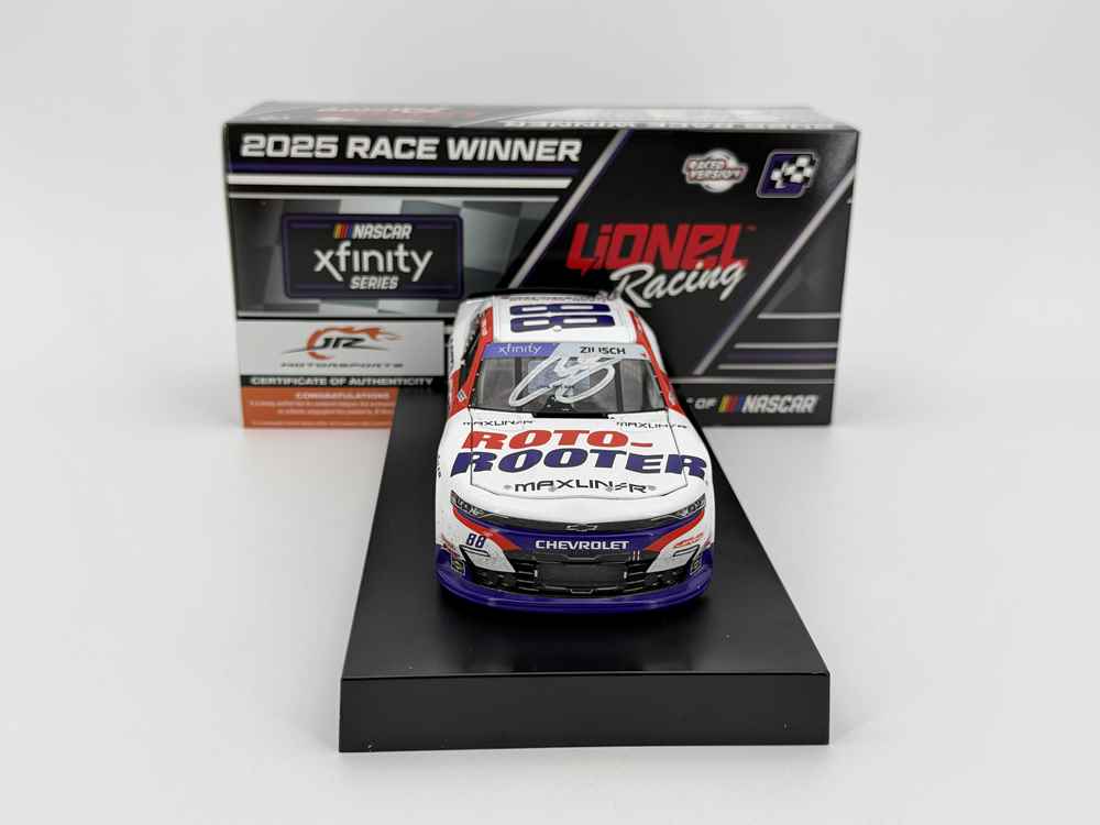 Connor Zilisch 2025 Lionel #88 Roto-Rooter Sonoma Raced Win AUTOGRAPHED 1/24