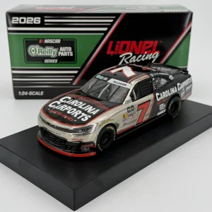 Justin Allgaier 2026 Lionel #7 Carolina Carports COLOR CHROME Chevy Camaro 1/24