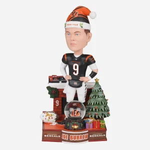 Joe Burrows NFL FOCO #9 Cincinnati Bengals Snow Globe Bobblehead.