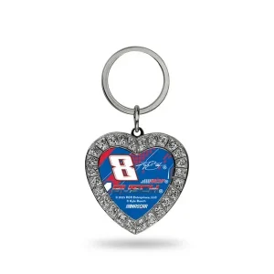 Kyle Busch Rico NASCAR #8 RCR Rhinestone Heart Keychain